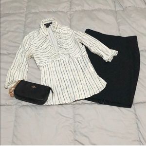 Zara High Neck Ruffle Shirt